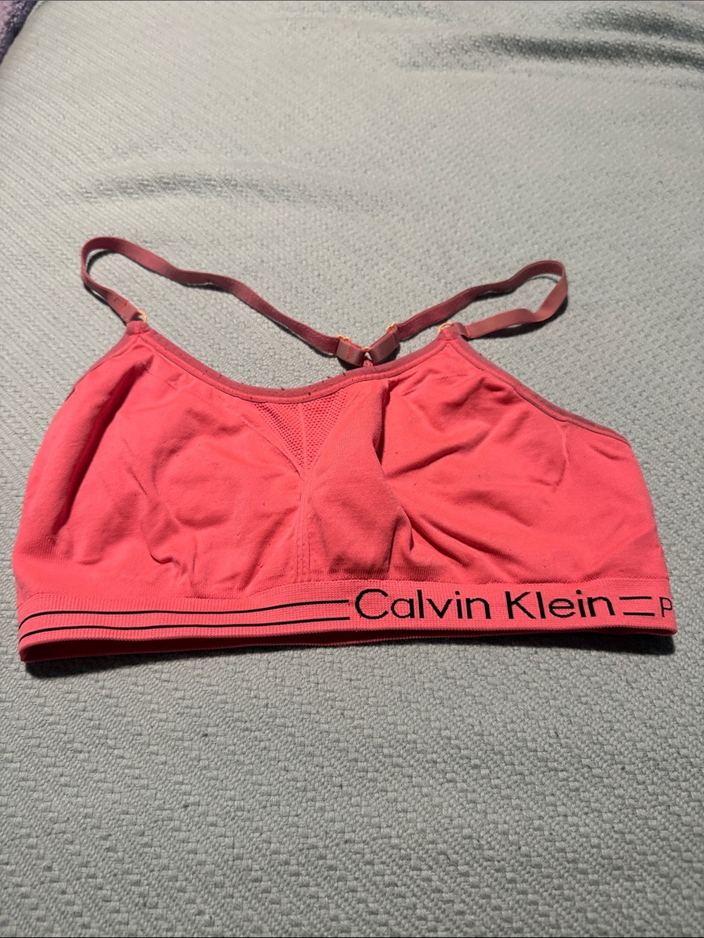 Calvin Klein Coral Bralette with Logo Band